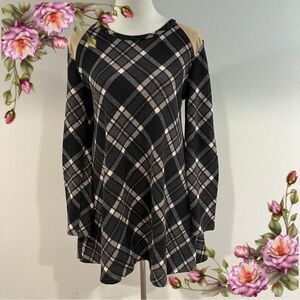 Plaid Long Sleeve mini sweater dress size small
